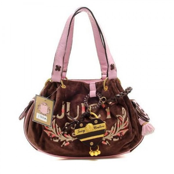 Juicy Couture Handbags Velour Tassel Brown/Pink