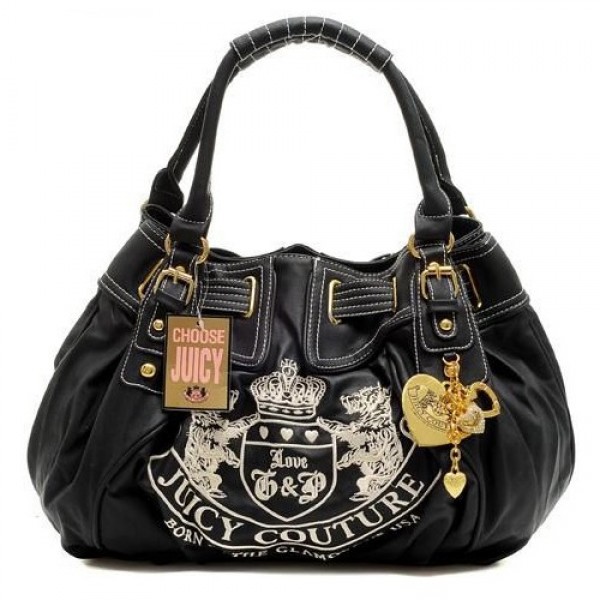 Juicy Couture Handbags Leather Scottie Baby Fluffy Black