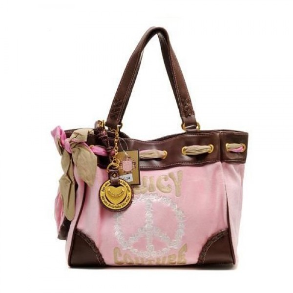 Juicy Couture Daydreamer Peace Sign Pink/Chocolate Handbags