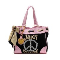 Juicy Couture Daydreamer Peace Sign Black/Pink Handbags Juicy Couture Daydreamer Peace Sign Black/Pink Handbags