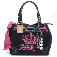 Juicy Couture Daydreamer Crest Crystal Pendant Black Handbags Juicy Couture Daydreamer Crest Crystal Pendant Black Handbags