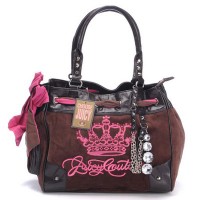 Juicy Couture Daydreamer Crest Crystal Pendant Brown Handbag Juicy Couture Daydreamer Crest Crystal Pendant Brown Handbag