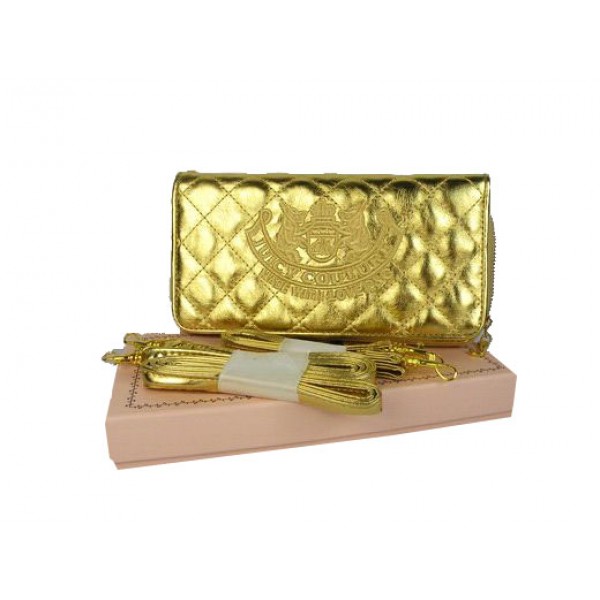 Juicy Couture Wallets Heritage Crest Leather Quilted Shiny Golden Wallet