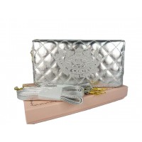 Juicy Couture Wallets Heritage Crest Leather Quilted Silver Juicy Couture Wallets Heritage Crest Leather Quilted Silver