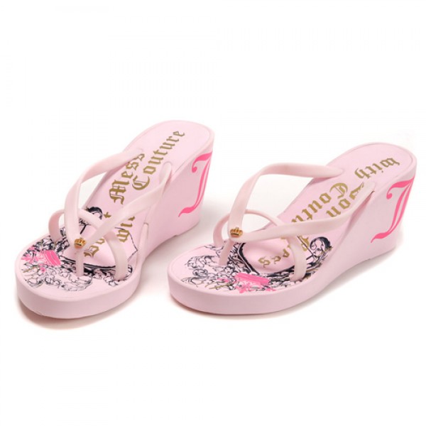 Juicy Couture Flip Flops "Ginger Too" Midwedge Pink