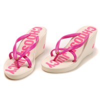 Juicy Couture Flip Flops Georgia Casual Wedge Cream/Pink Juicy Couture Flip Flops Georgia Casual Wedge Cream/Pink