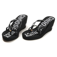 Juicy Couture Flip Flops Georgia Casual Wedge Black Juicy Couture Flip Flops Georgia Casual Wedge Black