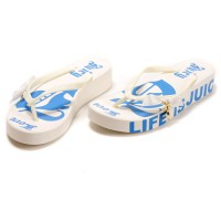 Juicy Couture Flip Flops "Carrie" Wedge White Juicy Couture Flip Flops "Carrie" Wedge White