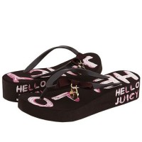 Juicy Couture Flip Flops Costa Heart Midheel Chocolate Juicy Couture Flip Flops Costa Heart Midheel Chocolate