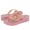 Juicy Couture Flip Flops Gold Hoop Midheel Pink