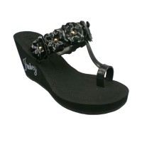 Juicy Couture Flip Flops "Juicy" Flowers Black Juicy Couture Flip Flops "Juicy" Flowers Black