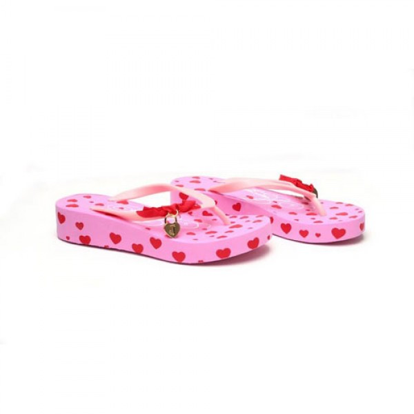 Juicy Couture Flip Flops Cute Heart Pendant Pink