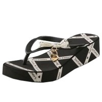 Juicy Couture Flip Flops Hearts Printed Flip Flop Black Juicy Couture Flip Flops Hearts Printed Flip Flop Black
