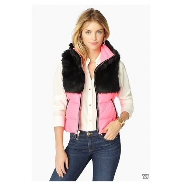 Juicy Couture Jackets Outwear Touch of Fur Vest Candy Pop