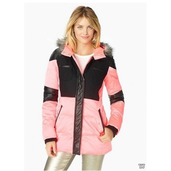Juicy Couture Jackets Outwear Touch of Fur Puffer Coat Candy Pop