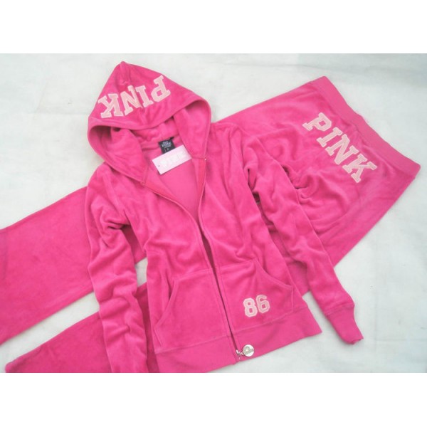 Juicy Couture Tracksuits 86 PINK Velour Hoodie Dragonfruit