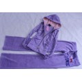 Juicy Couture Tracksuits Flag Heart Velour Hoodie Purple
