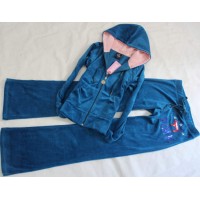 Juicy Couture Tracksuits Flag Heart Velour Hoodie Cyan Juicy Couture Tracksuits Flag Heart Velour Hoodie Cyan