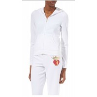 Juicy Couture Tracksuits Crest JC Velour Hoodie White Juicy Couture Tracksuits Crest JC Velour Hoodie White
