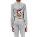 Juicy Couture Tracksuits Crest JC Velour Hoodie Gray Store