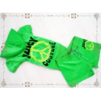 Juicy Couture Short Tracksuits Logo Summer Velour Hoodie Spring Green