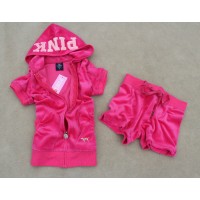 Juicy Couture Short Tracksuits Pink Summer Velour Hoodie Dragonfruit Juicy Couture Short Tracksuits Pink Summer Velour Hoodie Dragonfruit
