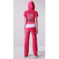 Juicy Couture Short Tracksuits JC Summer Velour Hoodie Dragonfruit