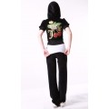 Juicy Couture Short Tracksuits JC Cherry Summer Velour Hoodie Black