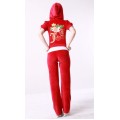 Juicy Couture Short Tracksuits JC Cherry Summer Velour Hoodie Pom Pom