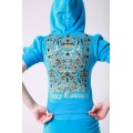 Juicy Couture Short Tracksuits Crest Summer Velour Hoodie Cyan