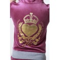 Juicy Couture Short Tracksuits Crest Heart Velour Hoodie Summer Purple