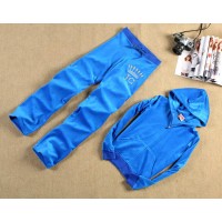 Juicy Couture Tracksuits Crest&JC Velour Hoodie Coastal Blue Juicy Couture Tracksuits Crest&JC Velour Hoodie Coastal Blue