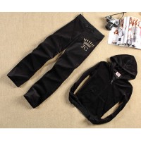Juicy Couture Tracksuits Crest&JC Velour Hoodie Black Buy