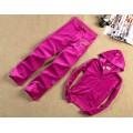 Juicy Couture Tracksuits Crest&JC Velour Hoodie Dragon Fruit