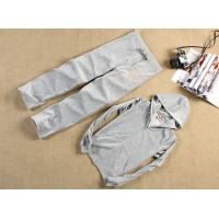 Juicy Couture Tracksuits Crest&JC Velour Hoodie Silver Lining Juicy Couture Tracksuits Crest&JC Velour Hoodie Silver Lining