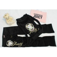 Juicy Couture Tracksuits Flower Juicy Velour Hoodie Black Juicy Couture Tracksuits Flower Juicy Velour Hoodie Black