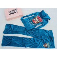 Juicy Couture Tracksuits Crest JC Velour Hoodie Lazuli Juicy Couture Tracksuits Crest JC Velour Hoodie Lazuli