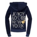 Juicy Couture Tracksuits "Juicy Loves New York" Velour Hoodie Regal