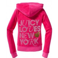 Juicy Couture Tracksuits "Juicy Loves New York" Velour Hoodie Dragon Fruit Juicy Couture Tracksuits "Juicy Loves New York" Velour Hoodie Dragon Fruit
