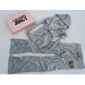 Juicy Couture Tracksuits Crest JC Velour Hoodie Gray Fashion