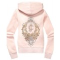 Juicy Couture Tracksuits JC Velour Hoodie Light Pink