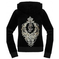 Juicy Couture Tracksuits JC Velour Hoodie Black Juicy Couture Tracksuits JC Velour Hoodie Black
