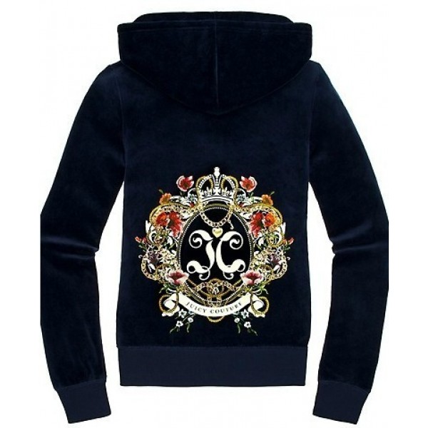 Juicy Couture Tracksuits JC Back Velour Hoodie Regal