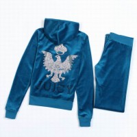 Juicy Couture Tracksuits Crown Bird Velour Hoodie Cyan Juicy Couture Tracksuits Crown Bird Velour Hoodie Cyan
