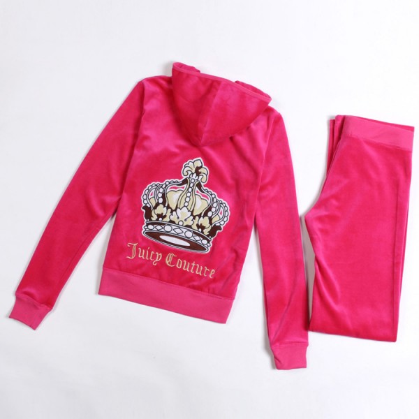 Juicy Couture Tracksuits Crown Logo Velour Hoodie Dragon Fruit