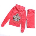 Juicy Couture Tracksuits Crown Logo Velour Hoodie Pink