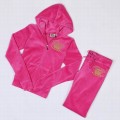 Juicy Couture Tracksuits Crown JUICY Velour Hoodie Fuchsia