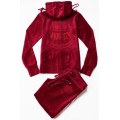 Juicy Couture Tracksuits Crown "JUICY" Velour Hoodie Dragon Fruit