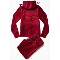 Juicy Couture Tracksuits Crown "JUICY" Velour Hoodie Dragon Fruit Juicy Couture Tracksuits Crown "JUICY" Velour Hoodie Dragon Fruit