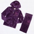 Juicy Couture Tracksuits Crown "JUICY" Velour Hoodie Purple